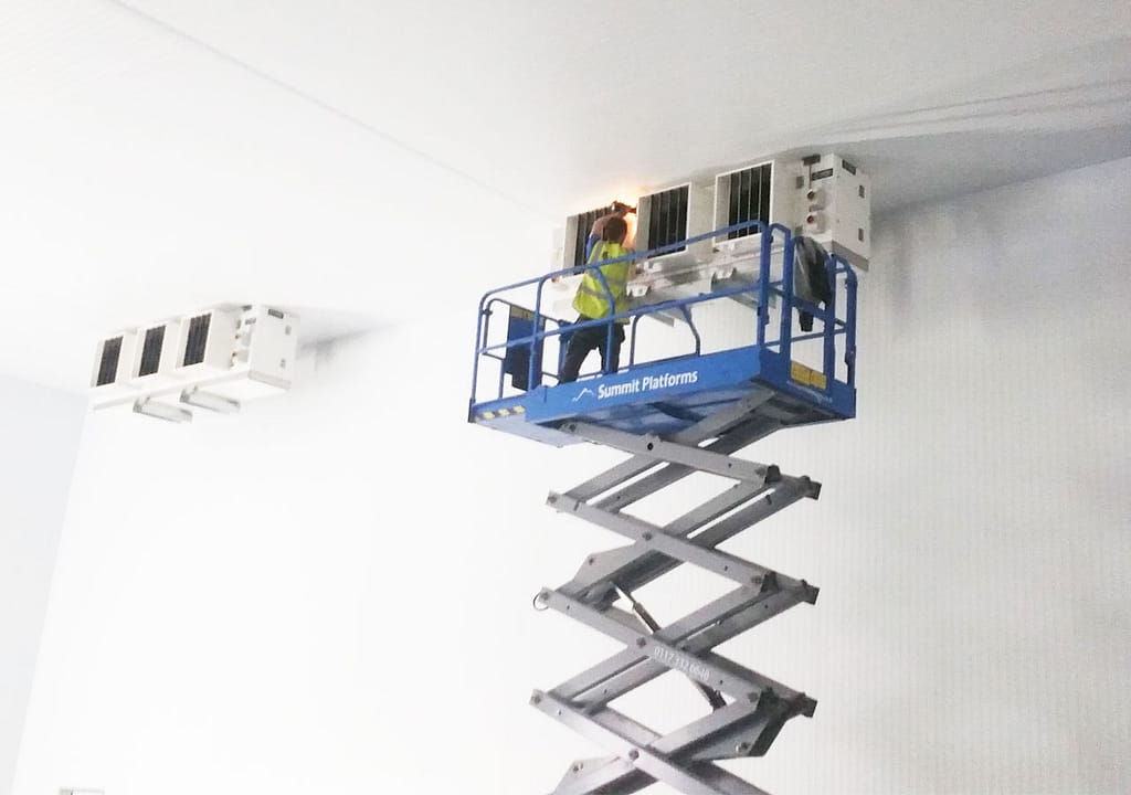 The BRS team installing chiller